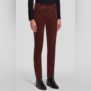 7 For All Mankind Women's Maroon Roxanne Corduroy Jeans